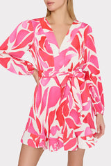 Liv Dream Rose Pleated Dress - Magenta Multi