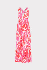 Oria Dream Rose Pleated Dress - Magenta Multi