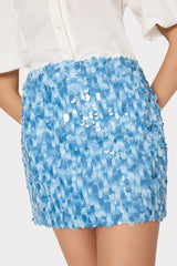 Modern Mini Sequins Skirt - Blue Multi