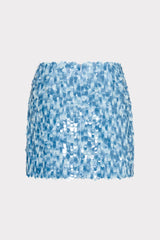 Modern Mini Sequins Skirt - Blue Multi
