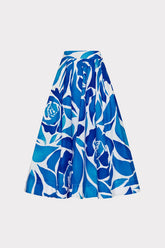 Juliet Dream Rose Midi Skirt - Teal Blue Multi