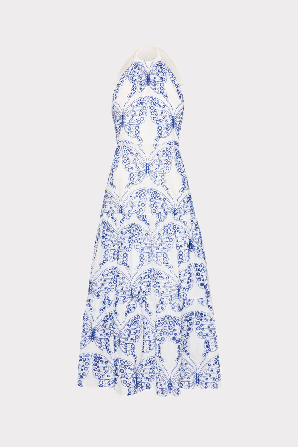 Hayden Butterfly Eyelet Dress - White/Blue
