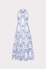 Hayden Butterfly Eyelet Dress - White/Blue