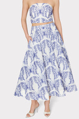 Butterfly Eyelet Skirt - White/Blue