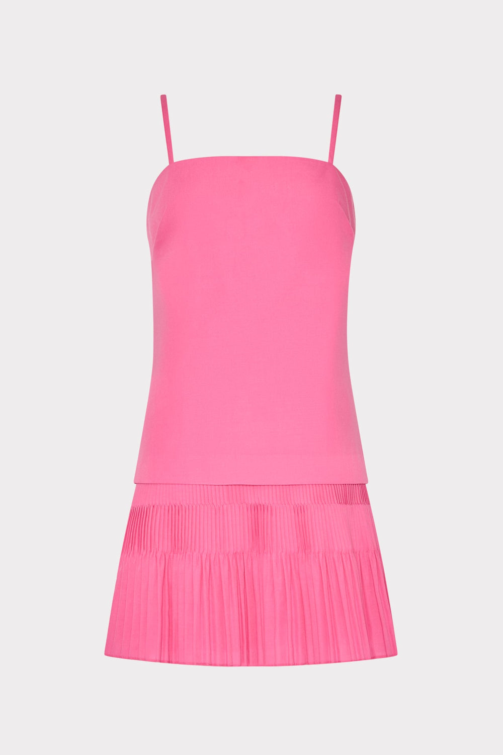 Nola Poplin Pleated Combo Mini Dress - Pink