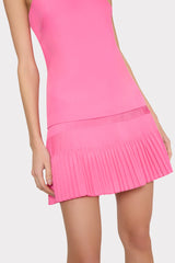 Nola Poplin Pleated Combo Mini Dress - Pink