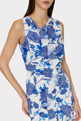 Novella Brushwork Floral Poplin Mini Dress - Blue Multi