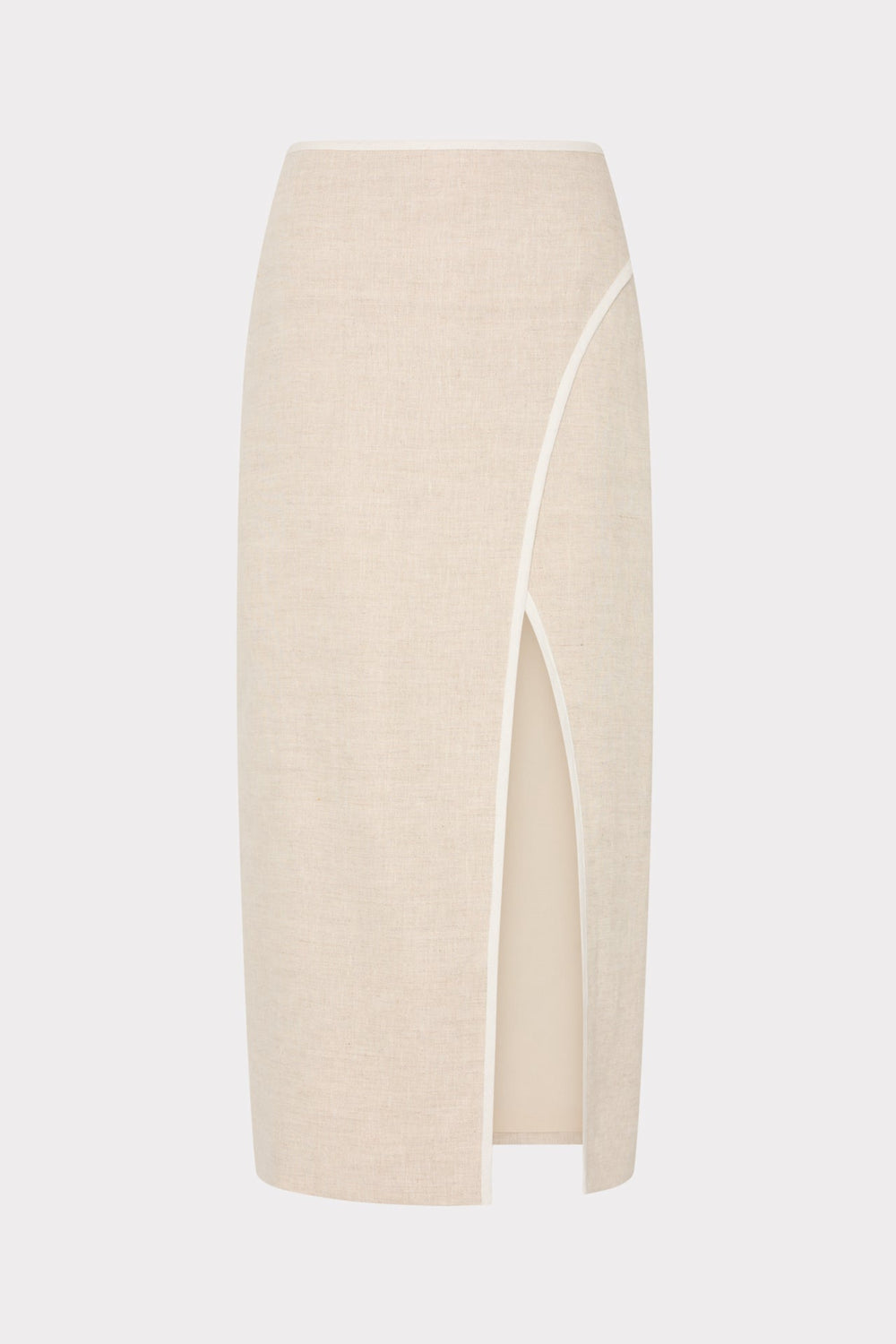 Neriya Linen Contrast Skirt - Natural/White