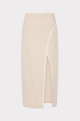 Neriya Linen Contrast Skirt - Natural/White