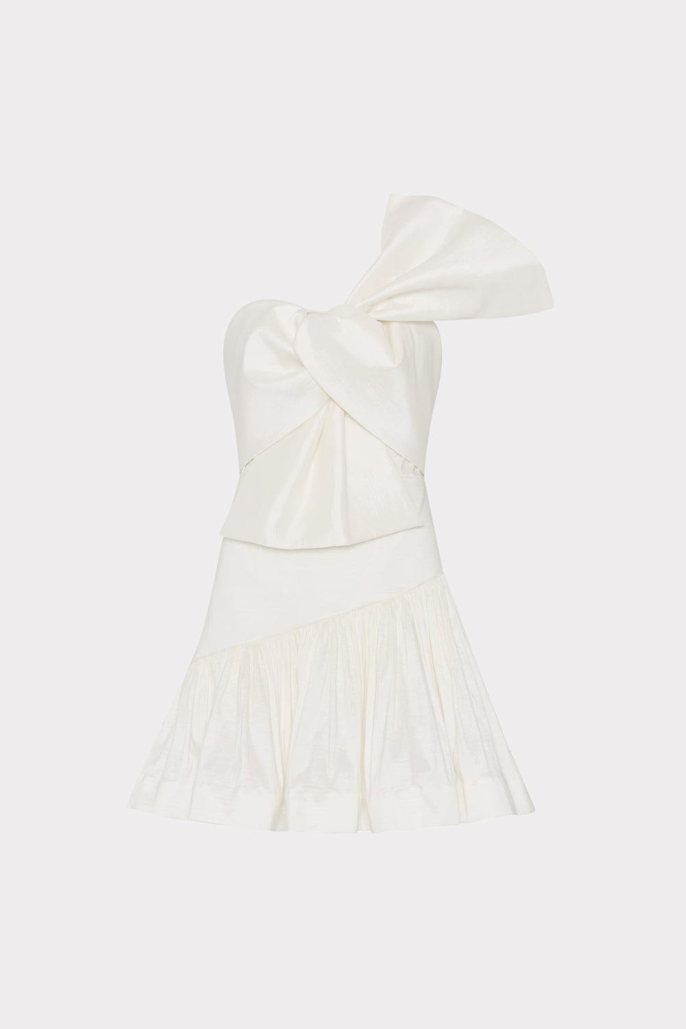 Harley Bow Taffeta Mini Dress - Ecru
