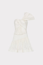 Harley Bow Taffeta Mini Dress - Ecru