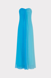 Sunset Stripe Strapless Dress - Blue Multi
