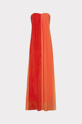 Sunset Stripe Strapless Dress - Coral Multi
