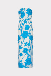 Magnolia Grand Fleur Embroidered Lace Dress - Blue/White