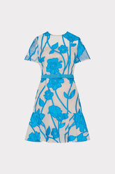 Rosie Grand Fleur Embroidered Mini Dress - Blue
