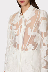 Ashton Grand Fleur Embroidered Top - White