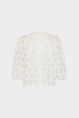 Nannie Circular Embroidery Eyelet Top - White