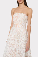 Petunia Curled Lace Gown - White