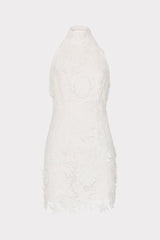 Olivia Rose Trellis Lace Mini Dress - White