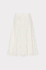 Noella Floral Eyelet Skirt - White