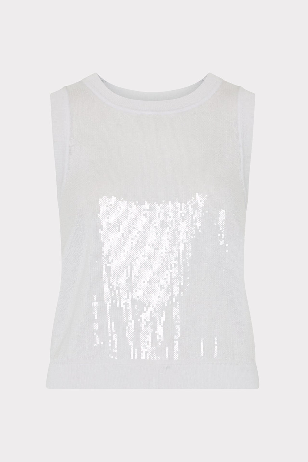 Sequin Knit Shell Top - Ecru