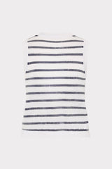 Sequin Knit Shell Top - Ecru/Navy