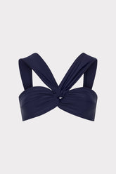 Olivia Draped Bandeau Top - Navy