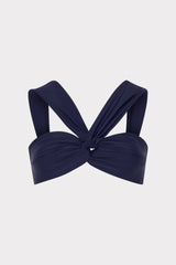 Olivia Draped Bandeau Top - Navy