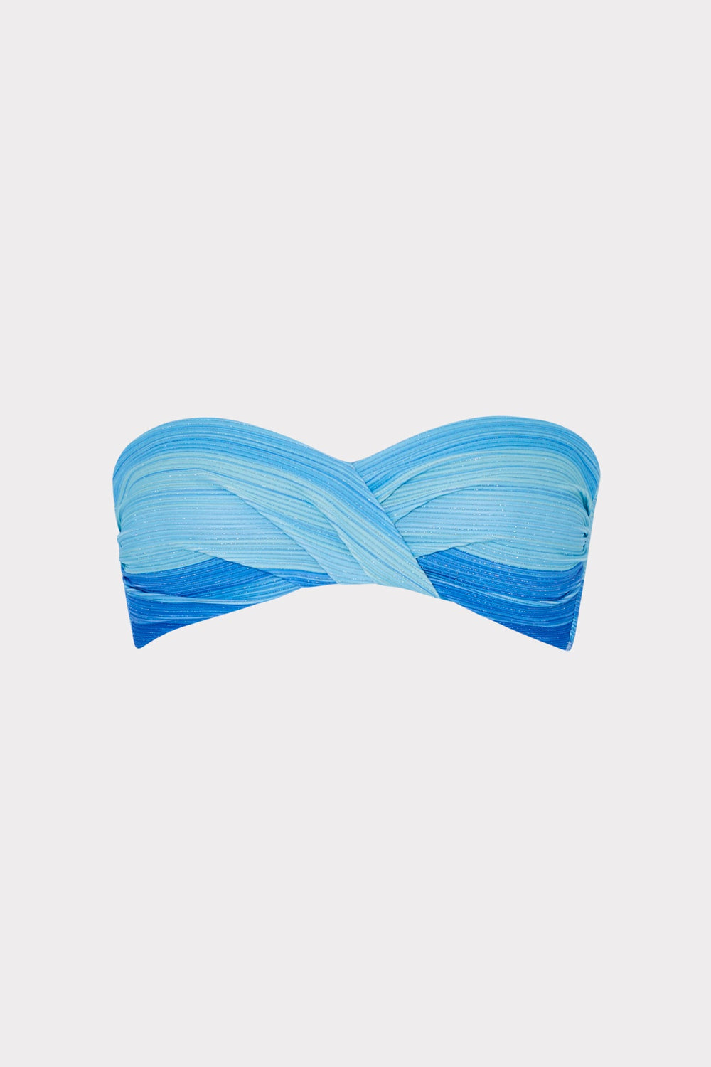 Sunset Stripe Twist Bandeau Top - Blue Multi