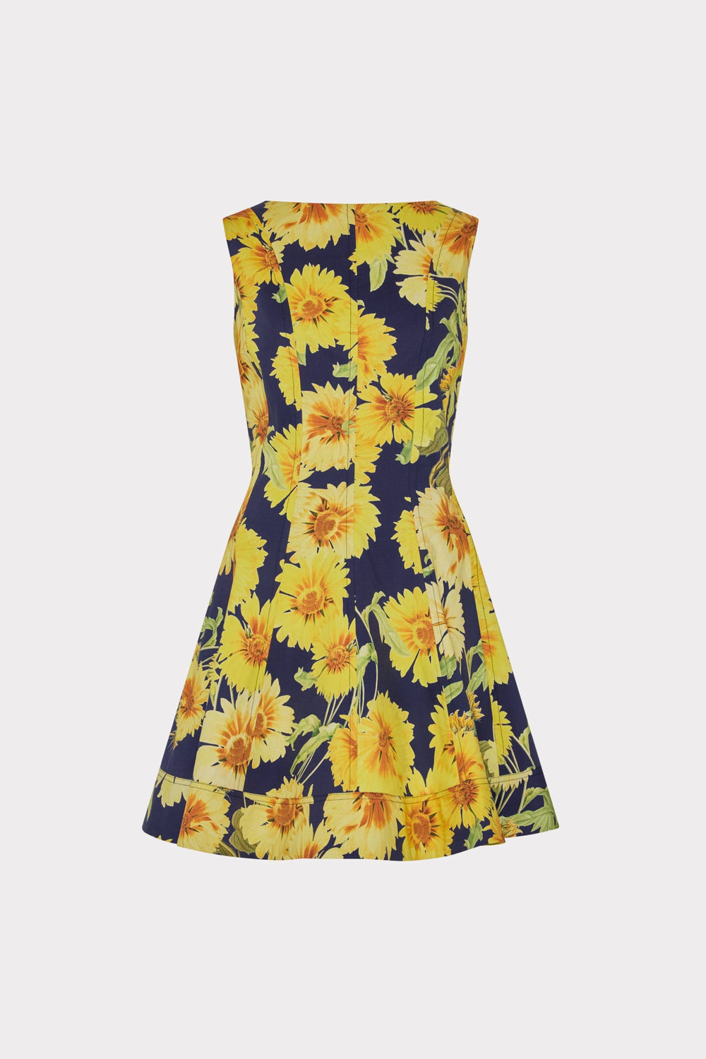 Poppy Sunflower Poplin Mini Dress - Navy Multi