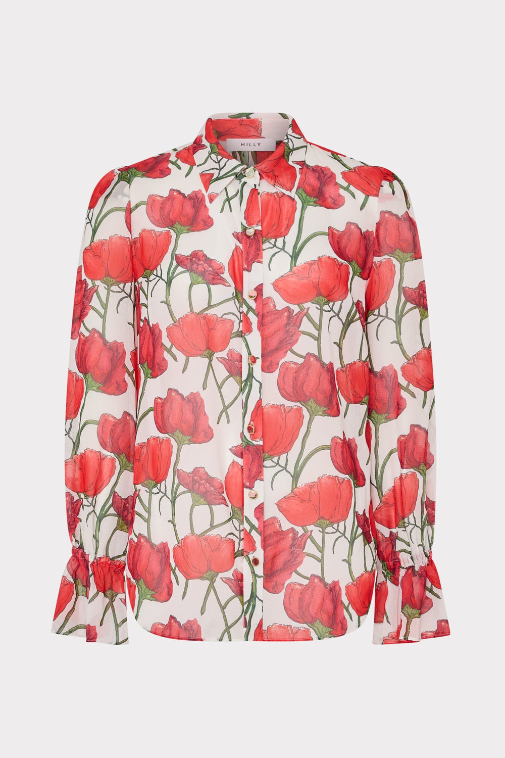Lacey Red Peonia Blouse - Red Multi