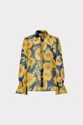 Lacey Sunflower Blouse - Navy Multi