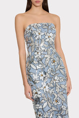 Magnolia Silver Floral Sequins Maxi Dress - Silver Multi