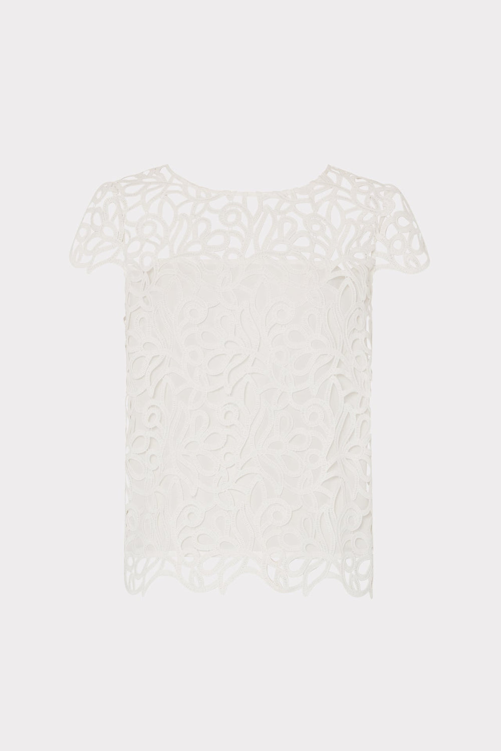 Baby Curled Lace Top - White
