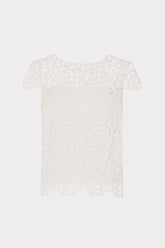 Baby Curled Lace Top - White