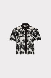 Addison Two Tone Lace Top - Black/White