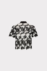 Addison Two Tone Lace Top - Black/White