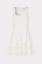 Ariel Cady 3D Lace Combo Dress - Ecru