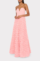 Bell Mesh Rose Gown - Pink