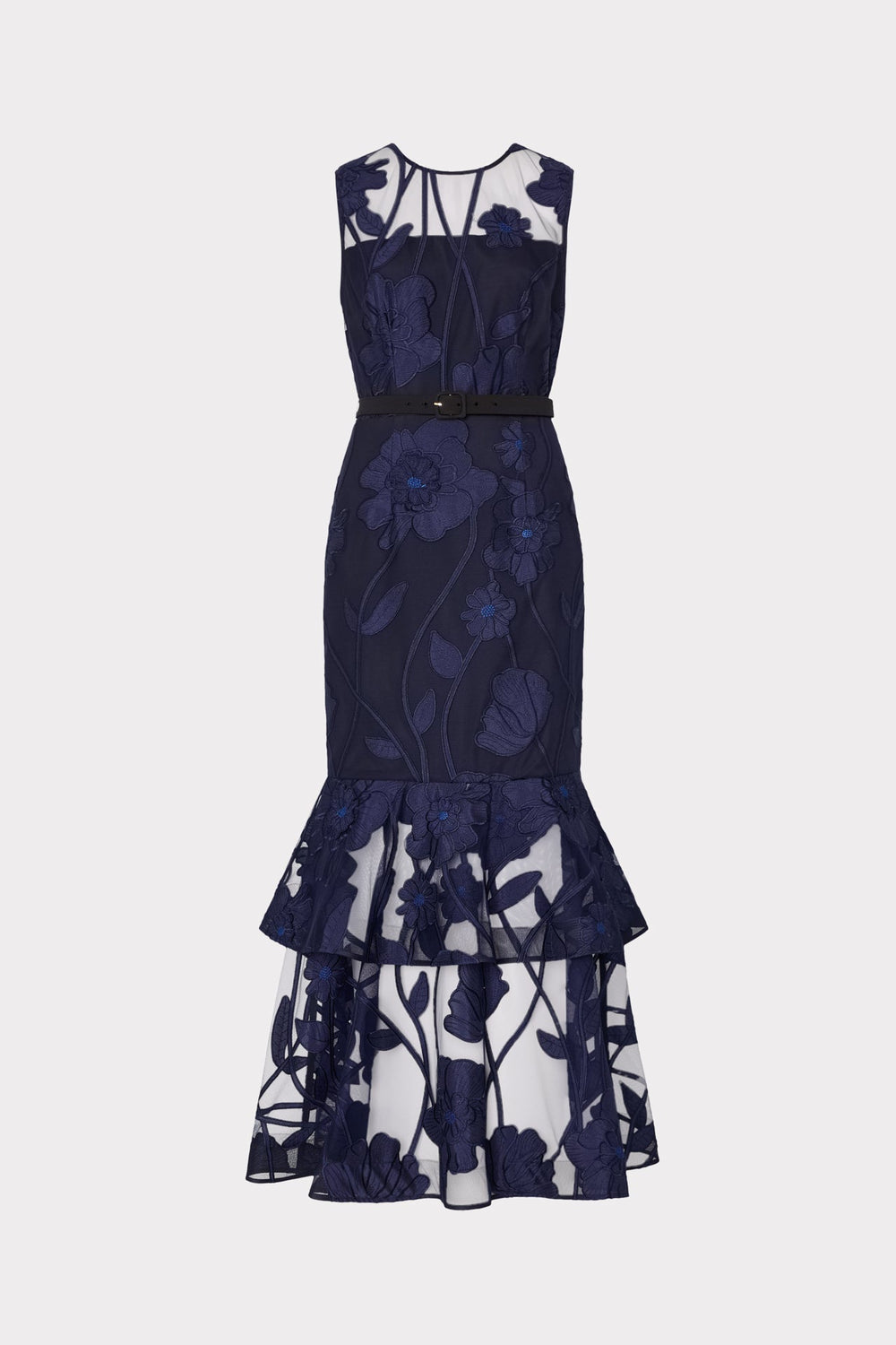 Anna Embroidered Maxi Dress - Black Navy