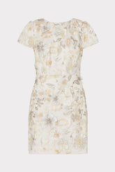 Daisy Floral Embroidery Dress - Silver