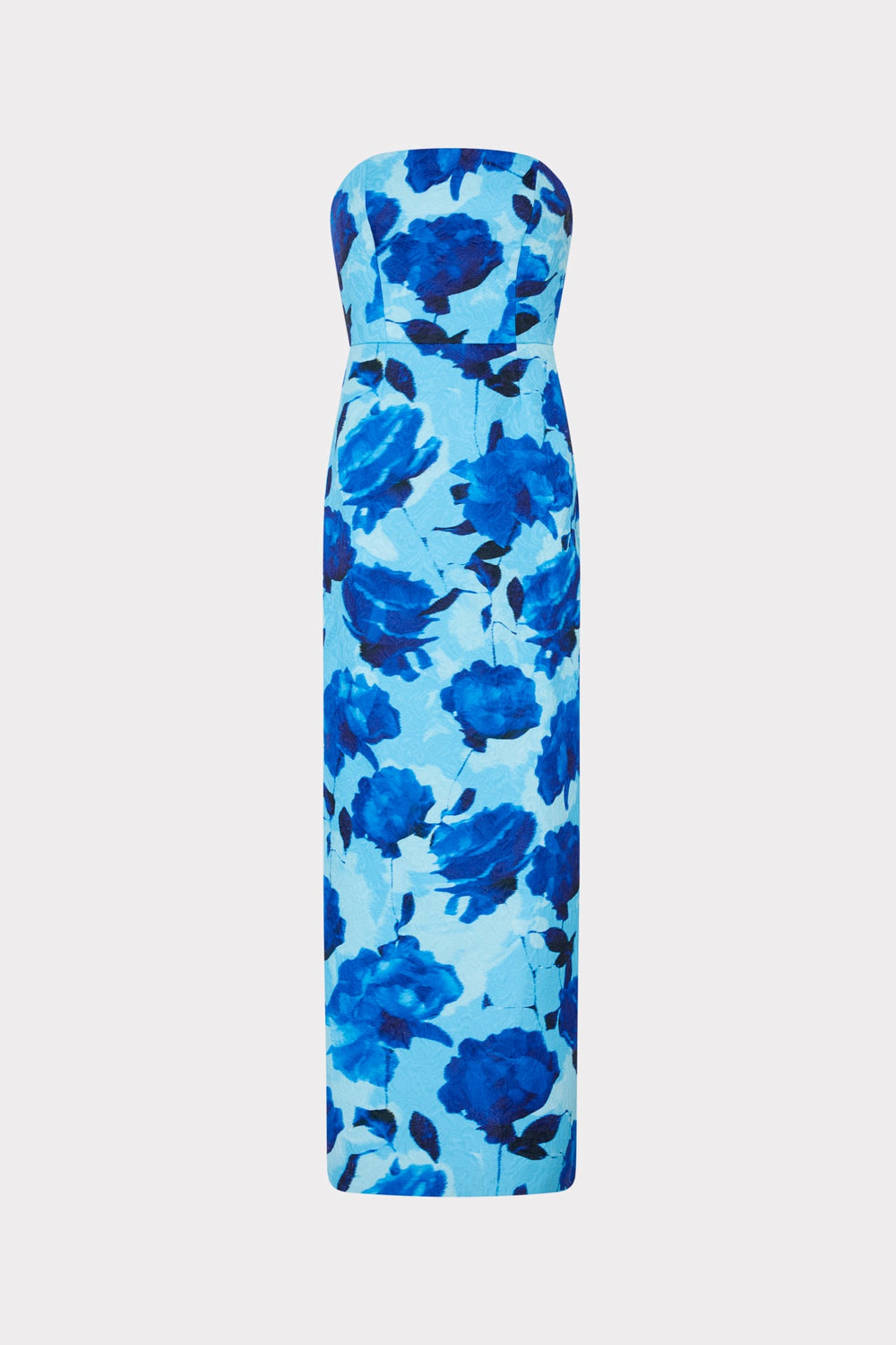 Orion Blurred Blossom Jacquard Dress - Blue Multi