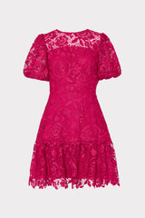 Yasmin Rose Mosaic Mini Dress - Raspberry