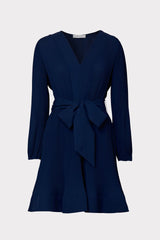 Liv Pleated Dress - Navy