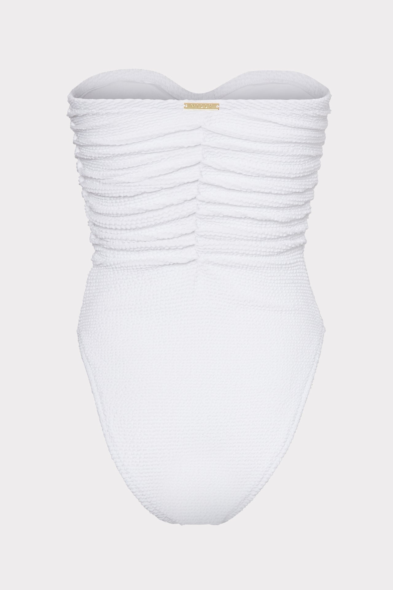 Textured Ruched One Piece - White