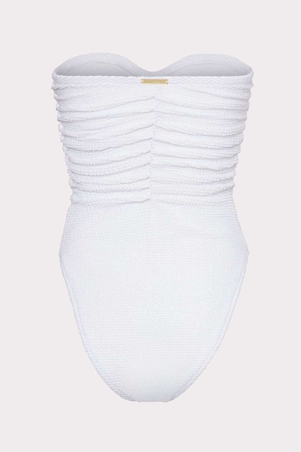 Textured Ruched One Piece - White