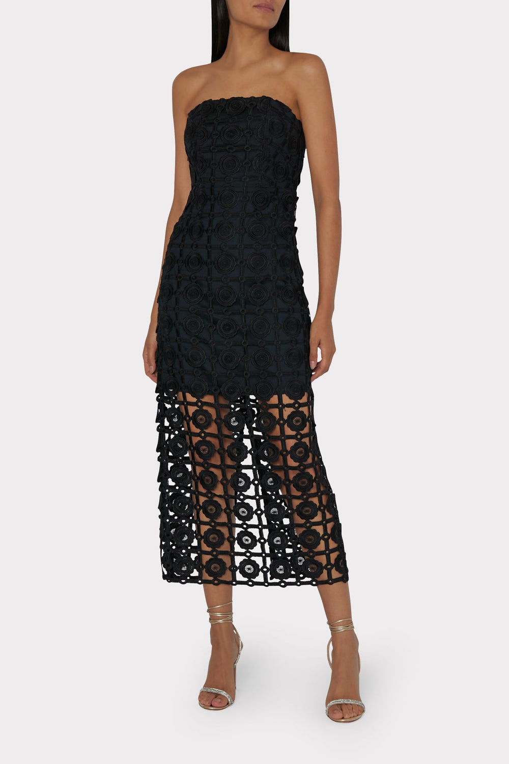 Kait Tile Lace Dress - Black