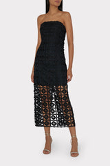 Kait Tile Lace Dress - Black