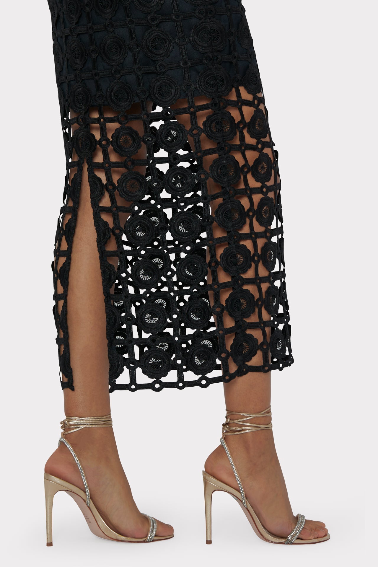 Kait Tile Lace Dress - Black