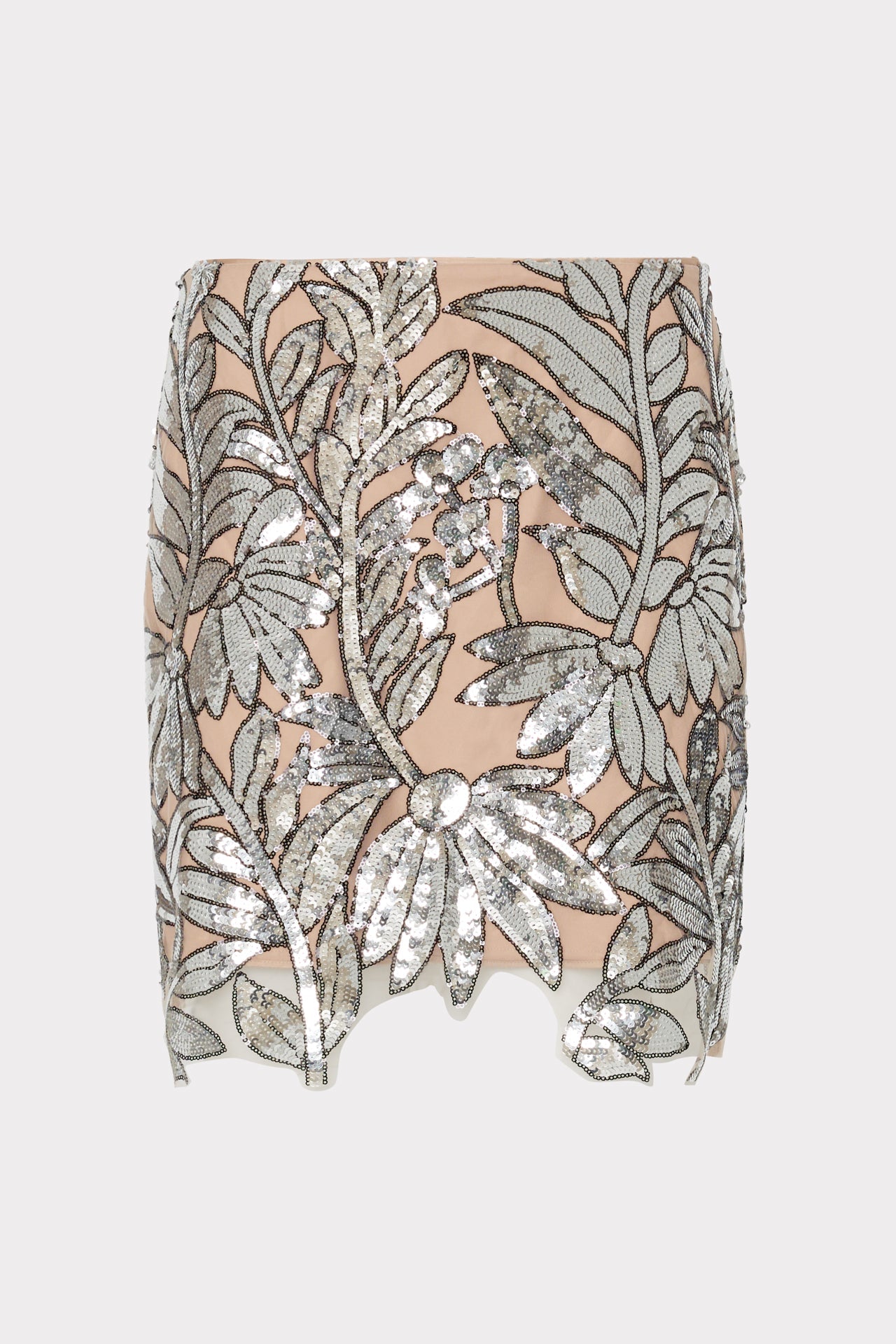 Kristina Sequin Lace Skirt - Silver